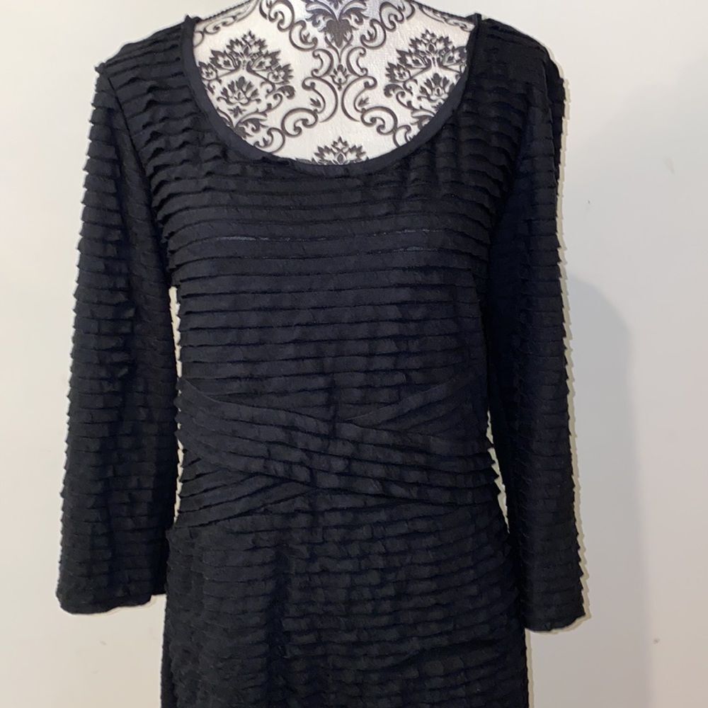 NWT!! Max Studio Black Midi 3/4 Sleeve Midi Dress - Picture 3 of 12
